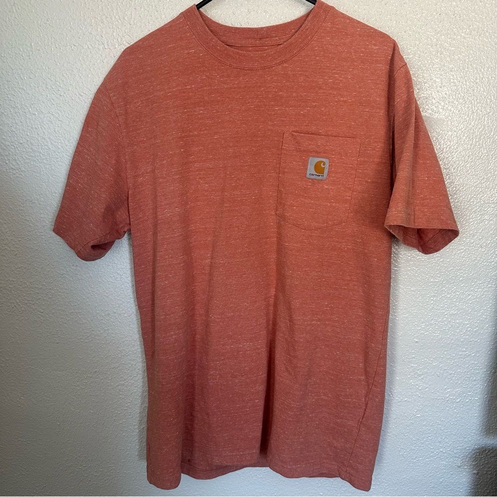 Carhartt Men’s Medium Loose Fit Orange Pocket Tshirt Short Sleeve Workwear